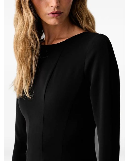 ARMANI EXCHANGE Black Long-Sleeved Midi Dress