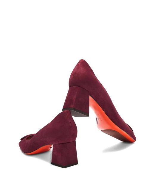 Santoni Purple Buckle Pumps