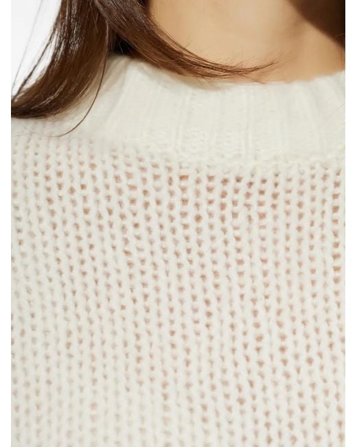 Lisa Yang White Runi Cable-Knit Sweater
