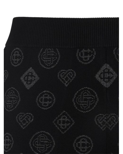 Casablanca Black Logo-Pattern Knitted Trousers for men