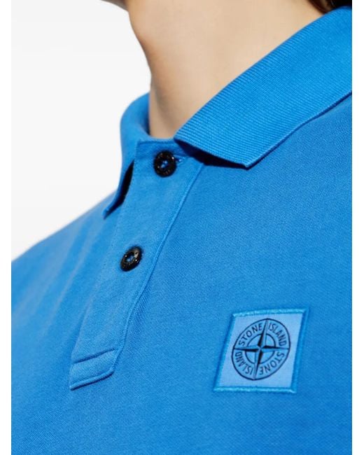 Stone Island Blue Short-Sleeve Polo Shirt for men
