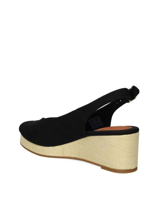 Tommy Hilfiger Black 60Mm Slingback Wedge Espadrilles