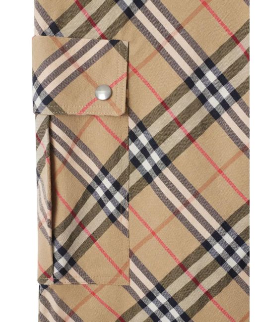 Burberry Natural Checked Cargo Pants for men
