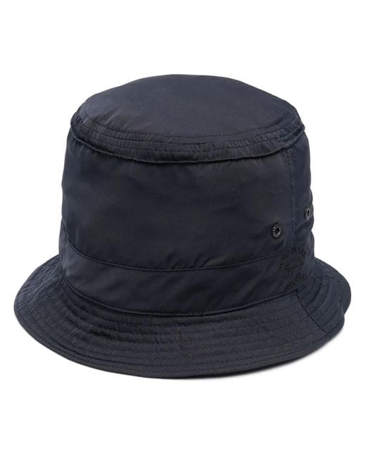 Paul & Shark Blue Logo-Embroidered Bucket Hat for men