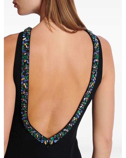 Balmain Black Jewel-Embellished Velvet Dress