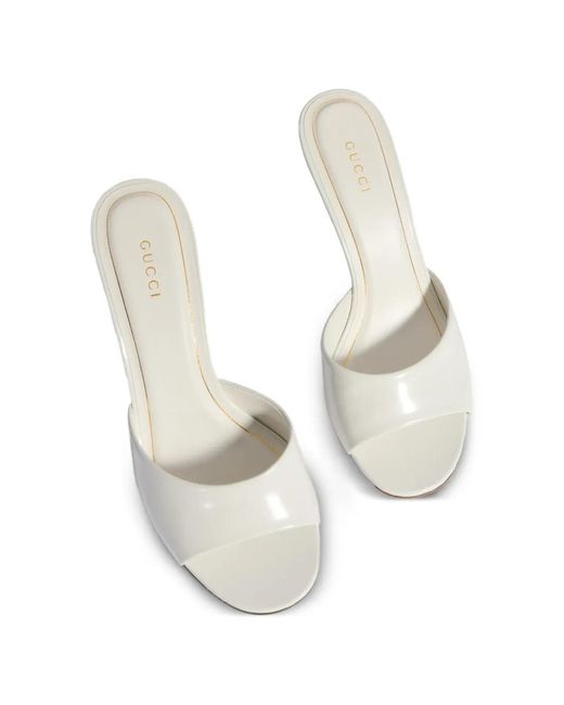 Gucci White Bamboo-Effect Leather Sandals