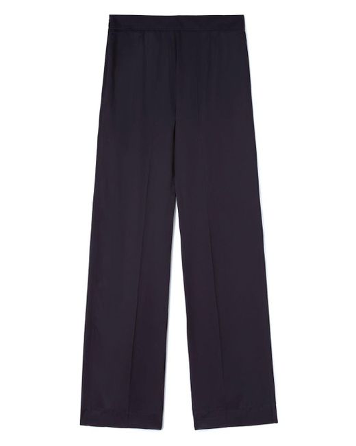 Jil Sander Blue High-waisted Wide-leg Trousers