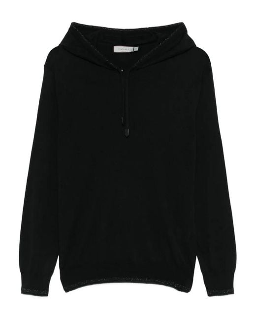 Canali Black Sequin-Embellished Hoodie for men