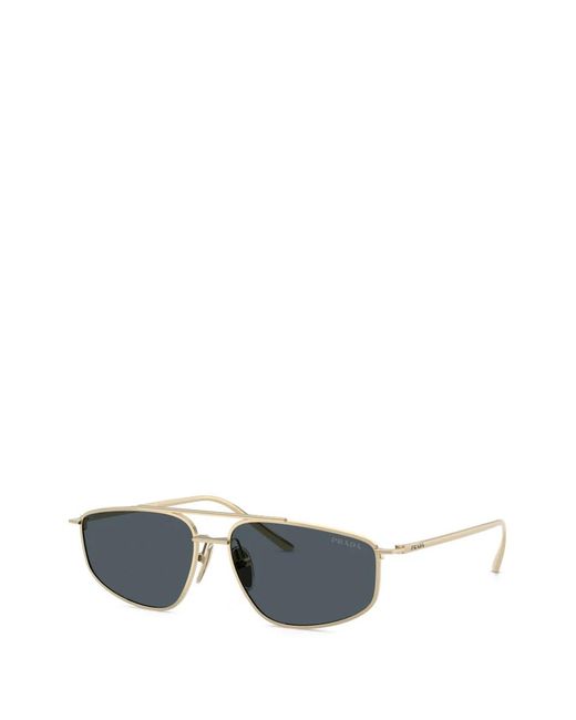 Prada Gray Geometric-Frame Sunglasses
