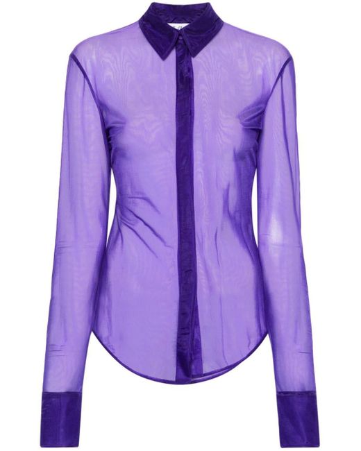 The Attico Purple Semi-transparentes Elton Hemd