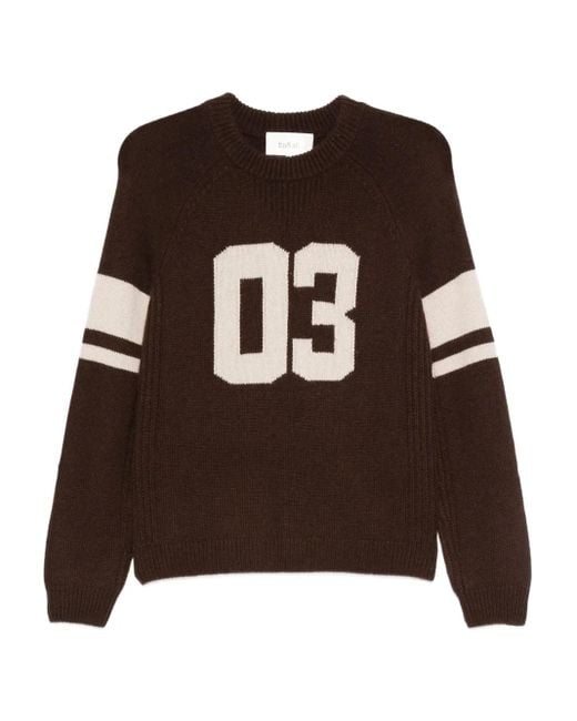 Ba&sh Brown Pullover mit Nummern-Intarsie
