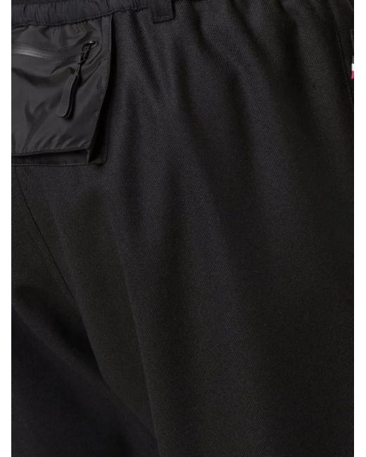 Moncler Black Pleated Panelled Trousers for men