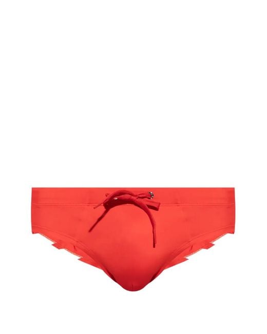 DIESEL Red Logo-Print Drawstring Briefs for men