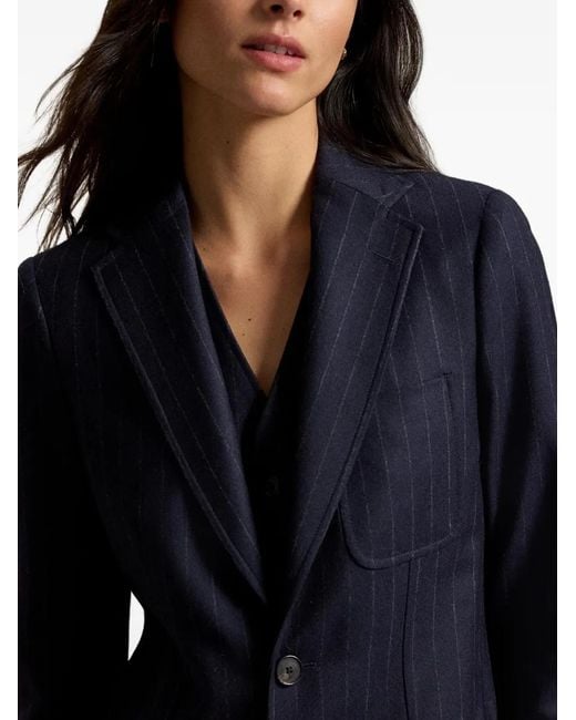 Polo Ralph Lauren Blue Pinstripe Patch-Pocket Jacket