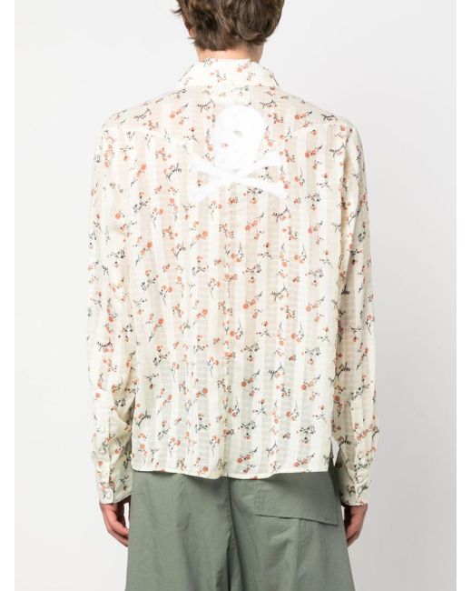 Youths in Balaclava Floral-print Long-sleeve Shirt in Natural | Lyst