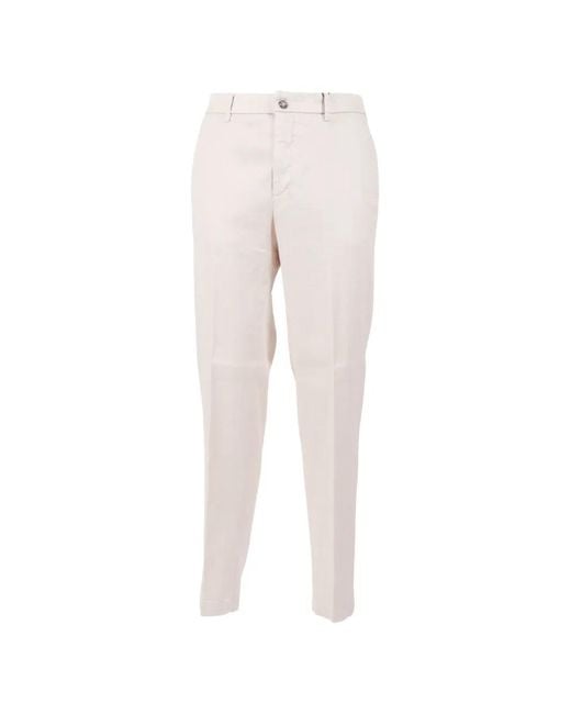 Peserico White Button Trousers for men