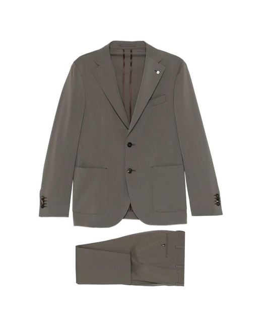 Luigi Bianchi Gray Buttoned Tailored Suit for men