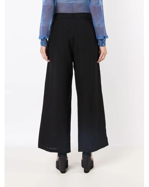 Amir Slama Black Wide-Leg High-Waisted Trousers