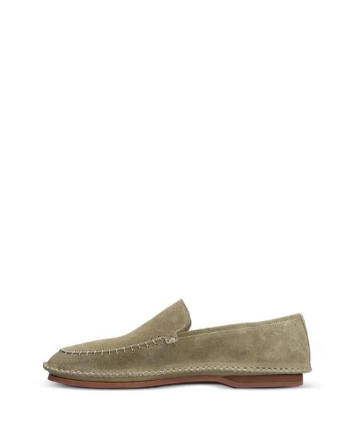 Premiata Green Slip-On Suede Loafers for men