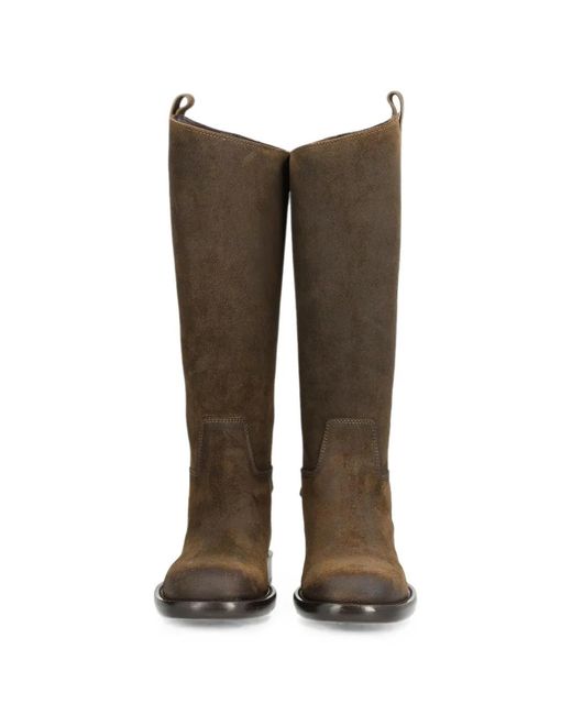 Burberry Brown Suede Cavalier Boots