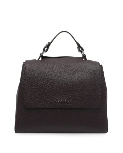 Orciani Black Sveva Pebbled Leather Clutch Bag