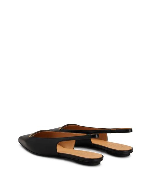 Tod's Black Leather Flat Pumps