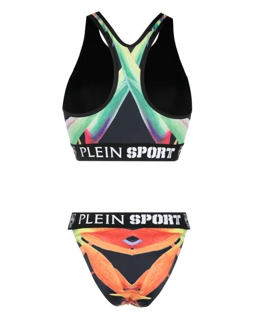 Philipp Plein Black Flowers Bikini Set