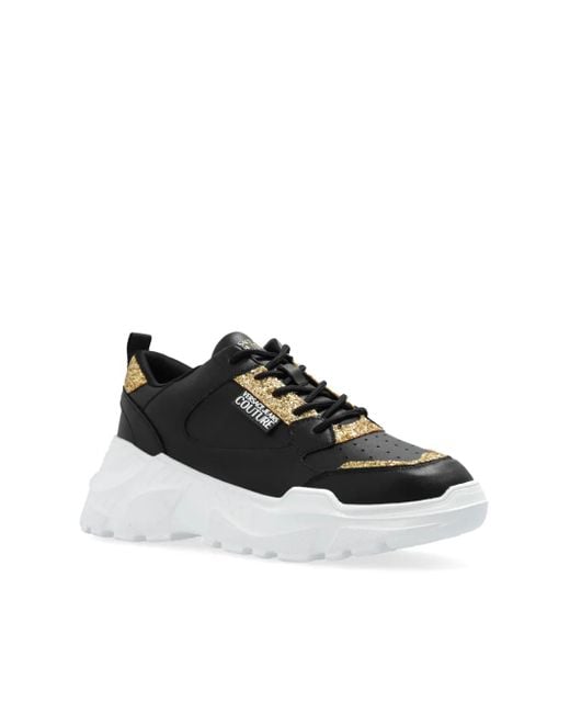 Versace Jeans Couture Black Sneakers Mit Glitter-Detail