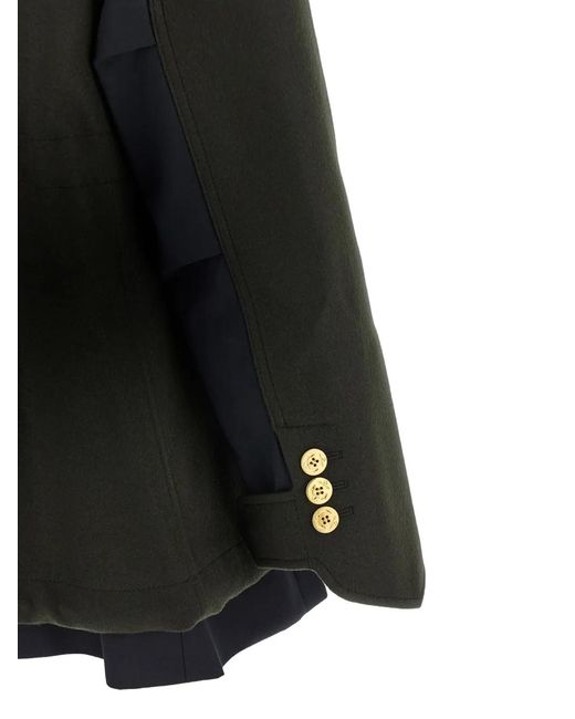 Sacai Black Zip-Fastening Jacket