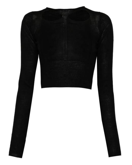 Rick Owens Trui Met Uitgesneden Detail in het Black