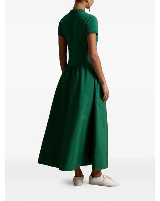 Polo Ralph Lauren Green Button Midi Dress