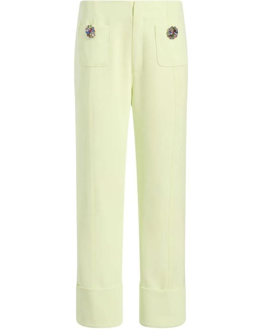 Cinq À Sept ビジュートリム テーラードパンツ Yellow