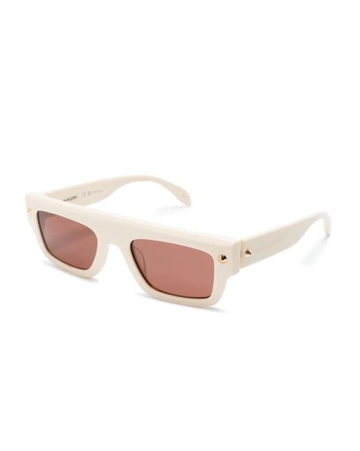 McQueen Pink Rectangle-Frame Sunglasses for men