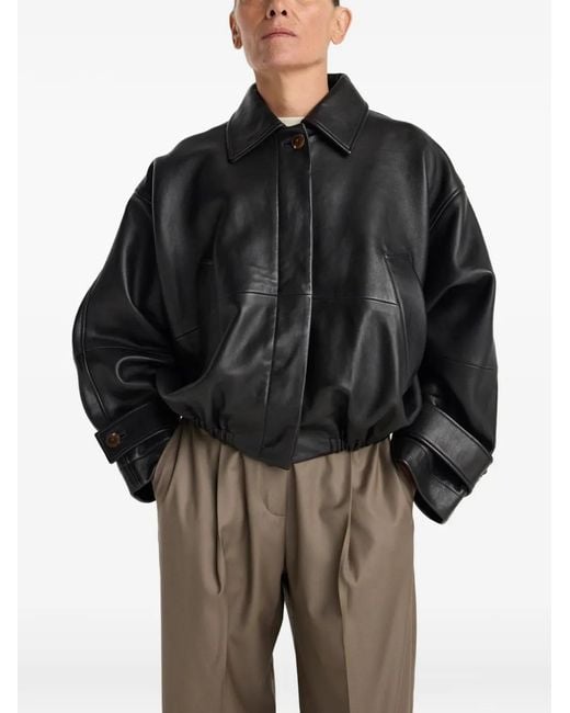 Rohe Black Leather Blouson Jacket