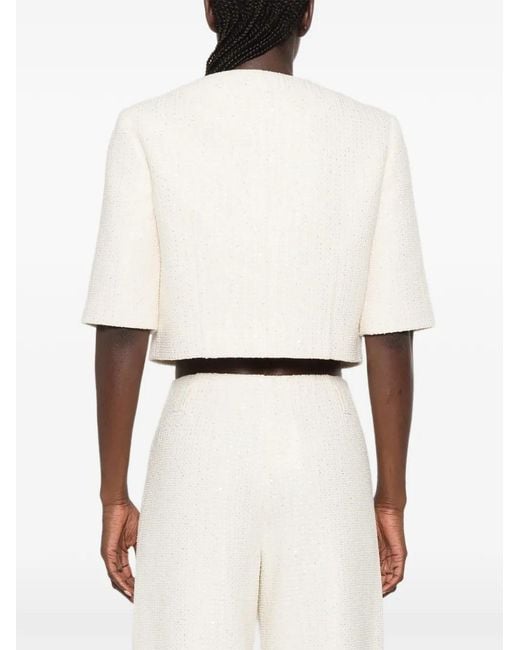 Maje White Veste Boutonnée À Manches Courtes