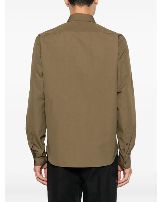 Prada Hemd Mit Logo-Patch in Natural für Herren