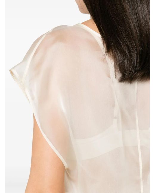 Fabiana Filippi White Semi-Sheer Silk Blouse