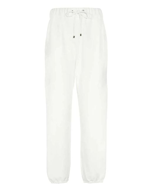 Max Mara White Kordelzug-Hose mit elastischen Bündchen