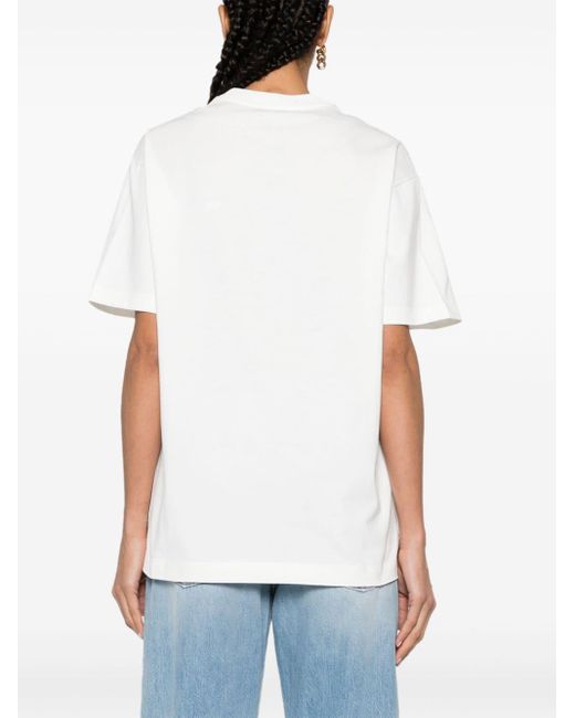 Etro Katoenen T-shirt Met Borduurwerk in het White