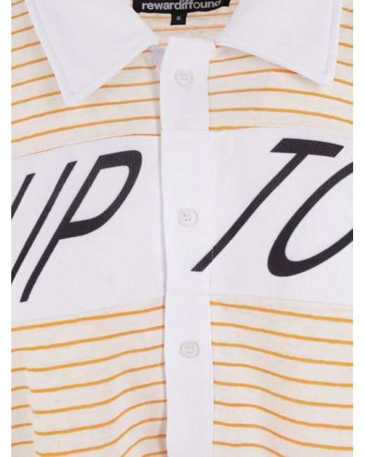 Reward If Found White Striped-Pattern Midi Dress