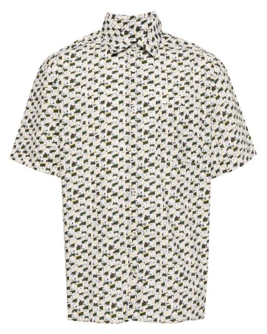 A.P.C. White Graphic-print Cotton Shirt for men