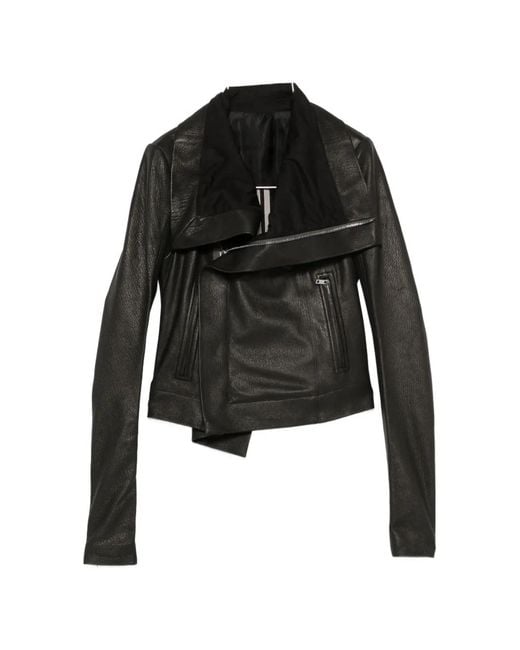 Rick Owens Black Classic Biker Jacket