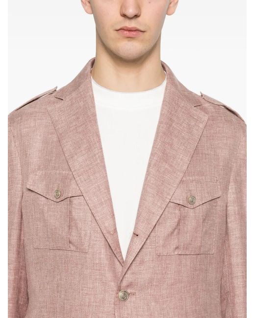 Eleventy Pink Button Pockets Blazer for men