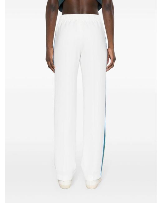 Zadig & Voltaire White Pomy Stripe-detail Crepe Trousers