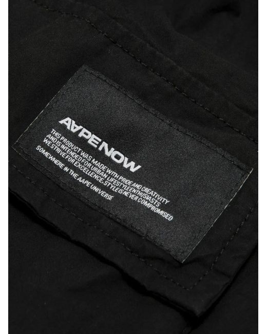 Aape By A Bathing Ape Black Logo-Patch Trousers for men