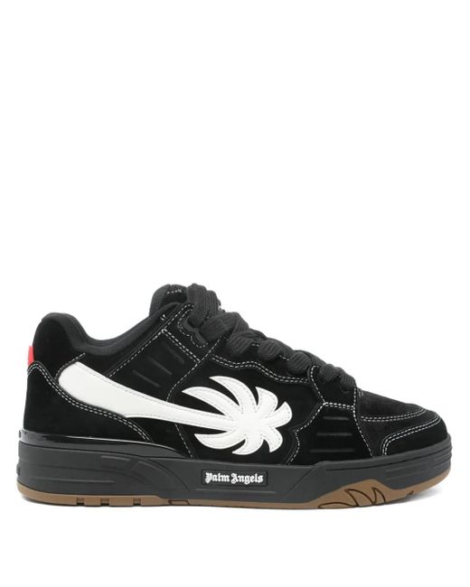 Palm Angels Black Low-Top Sneakers With Palm Leaf Detailing for men