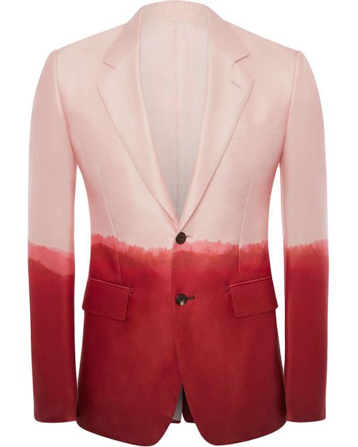 Alexander McQueen Pink Dip Tie-dye Print Blazer for men