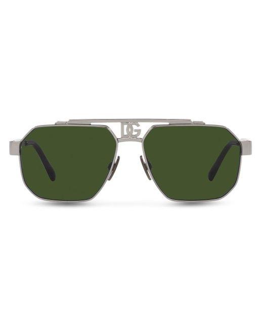Dolce & Gabbana Green Aviator-frame Tinted-lenses Sunglasses for men