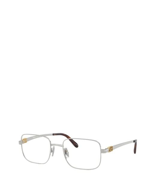 Miu Miu White Square-Frame Glasses