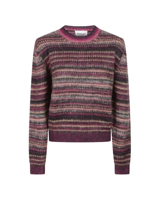 Isabel Marant Purple Brushed-Knit Sweater